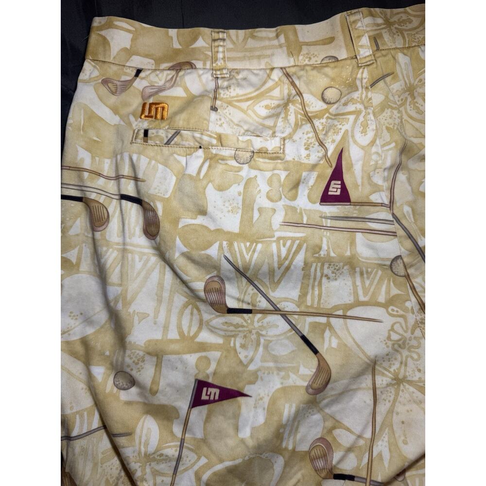 Loudmouth Golf Shorts Mens 40 Novelty Yellow Graphic Print 11” Inseam Preppy - Picture 9 of 11
